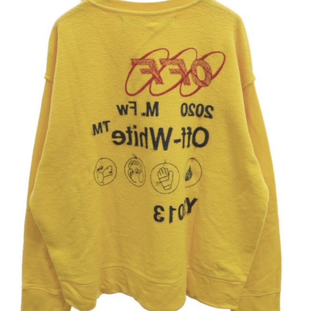Off-White Yellow Sweatshirt with Graphic Design